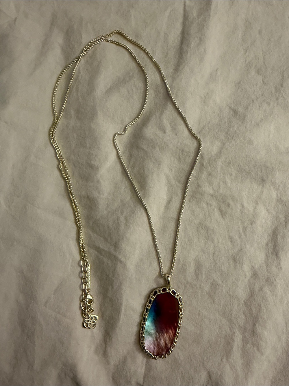 Kendra Scott Gold Necklace watercolor Stone Pendant